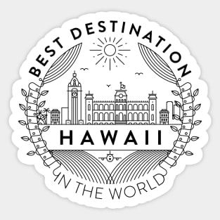 Hawaii Minimal Badge Design Sticker